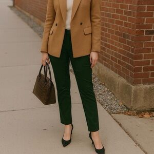 VINCE Dark Green Cotton Trousers Chino Pants Women's Size 8